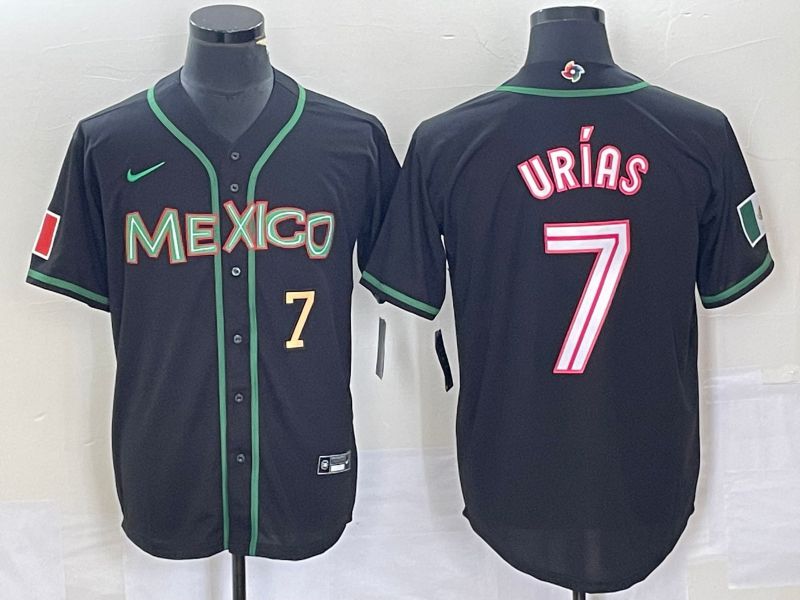 Men 2023 World Cub Mexico #7 Urias Black white Nike MLB Jersey42->more jerseys->MLB Jersey